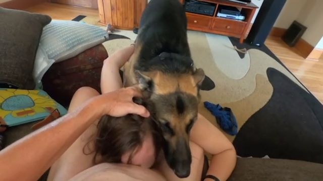 Молодая собака помогает трахать жену, групповое зоо порно